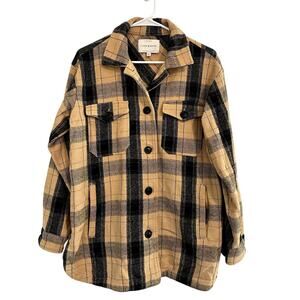 LUCKY BRAND Oversized Plaid Shacket Size XS Casual Preppy Indie Grunge Western
